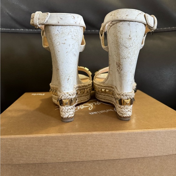 Christian Louboutin Cataclou 140 embellished cork wedge sandals, 39 - Picture 6 of 11